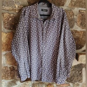 Claiborne Shirt Men's Size 3XL Stretch All Over Floral Design 100% Cotton